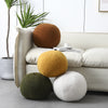 Round Velvet Soft Ball Sofa Pillow On Bay Window Bed